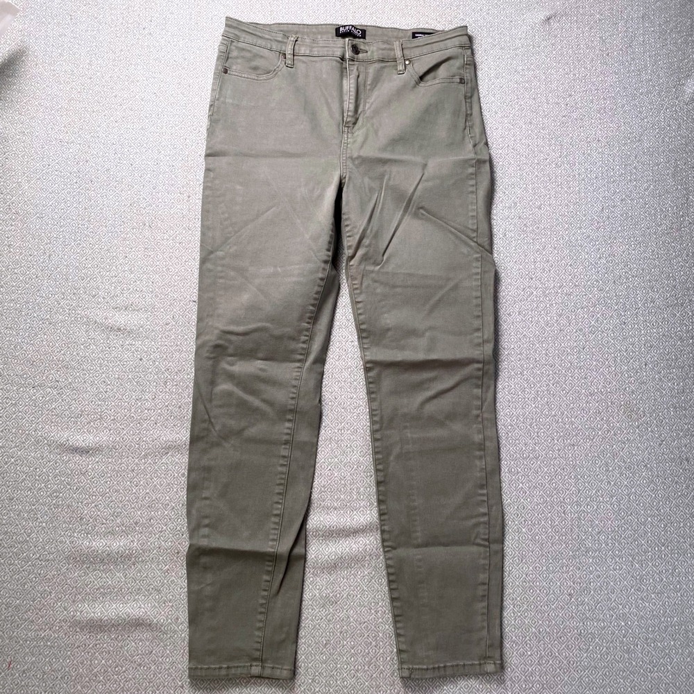 Buffalo Pants Women 10/30 Olive Hanna High-Rise Skinny Leg Stretch Cotton Tencel